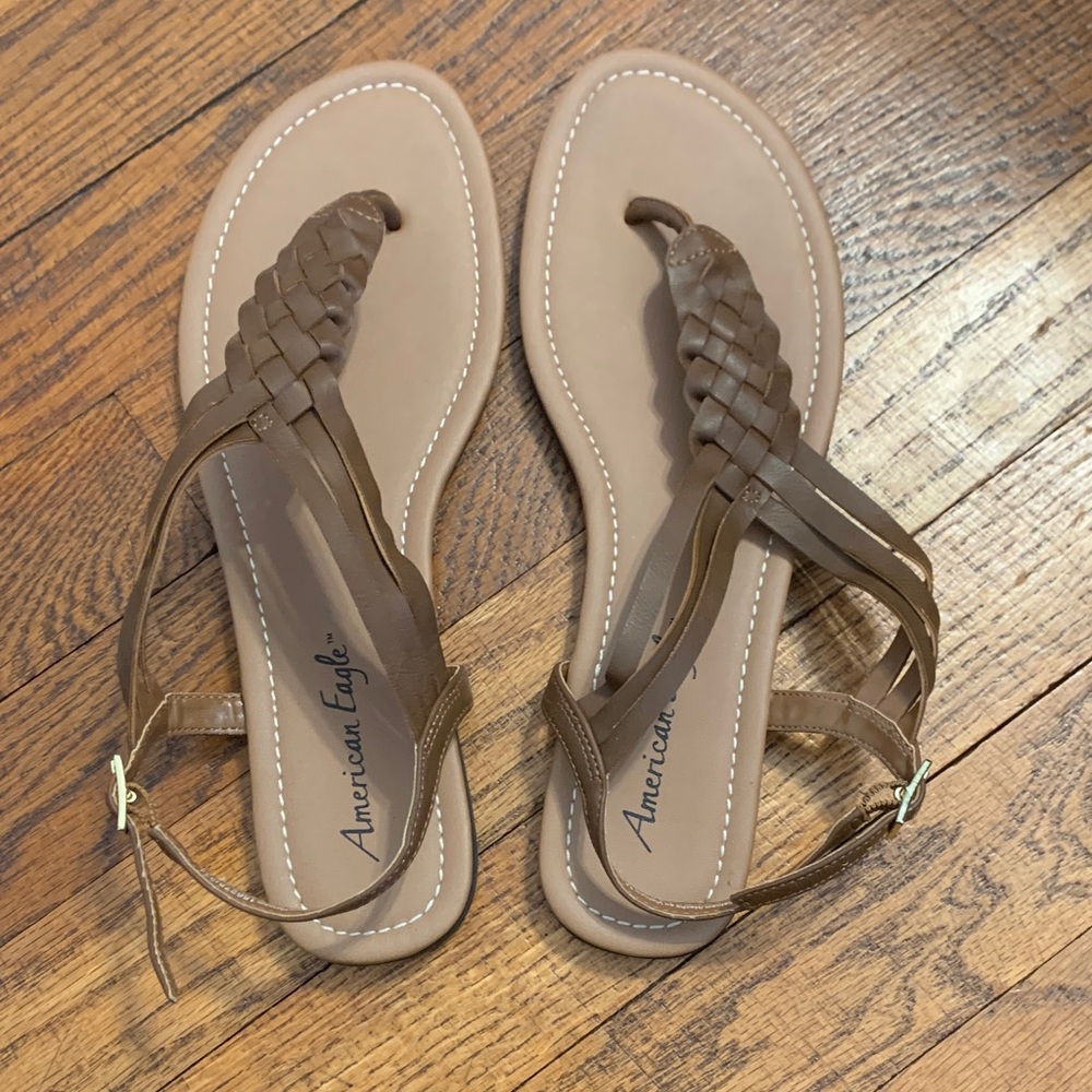 American Eagle Outfitters Tan Braided Sandals